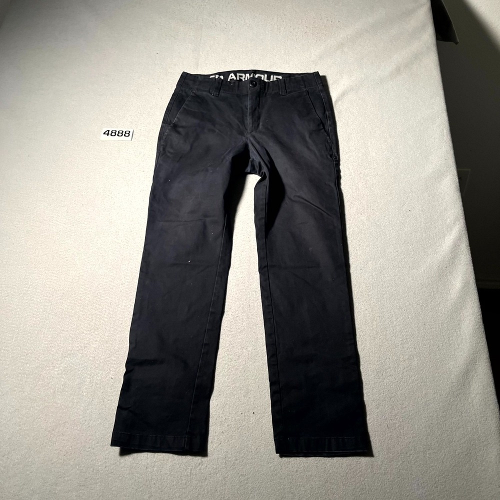 Under Armour Chino Pants Mens 30x30 Black Cotton Stretch Straight Leg Outdoor